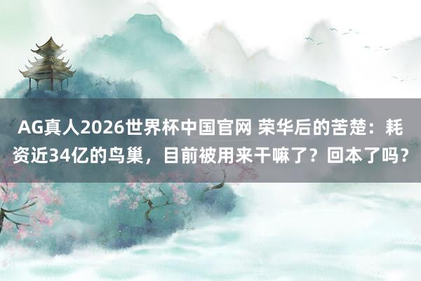 AG真人2026世界杯中国官网 荣华后的苦楚:耗资近34亿的鸟巢,目前被用来干嘛了?回本了吗?