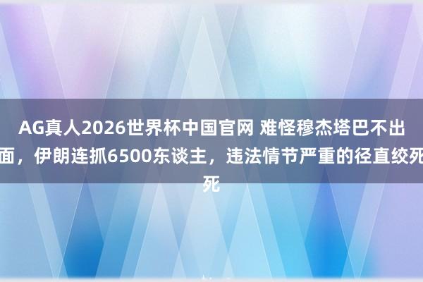 AG真人2026世界杯中国官网 难怪穆杰塔巴不出面,伊朗连抓6500东谈主,违法情节严重的径直绞死