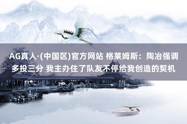 AG真人·(中国区)官方网站 格莱姆斯:陶冶强调多投三分 我主办住了队友不停给我创造的契机