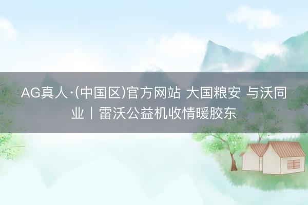 AG真人·(中国区)官方网站 大国粮安 与沃同业丨雷沃公益机收情暖胶东