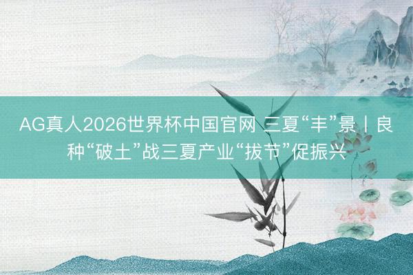 AG真人2026世界杯中国官网 三夏“丰”景丨良种“破土”战三夏产业“拔节”促振兴